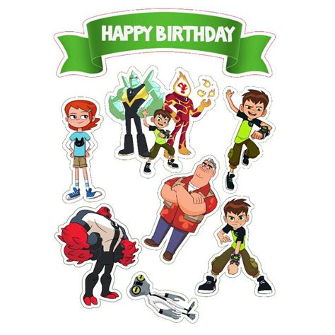Ben 10 Printable Cake Topper .